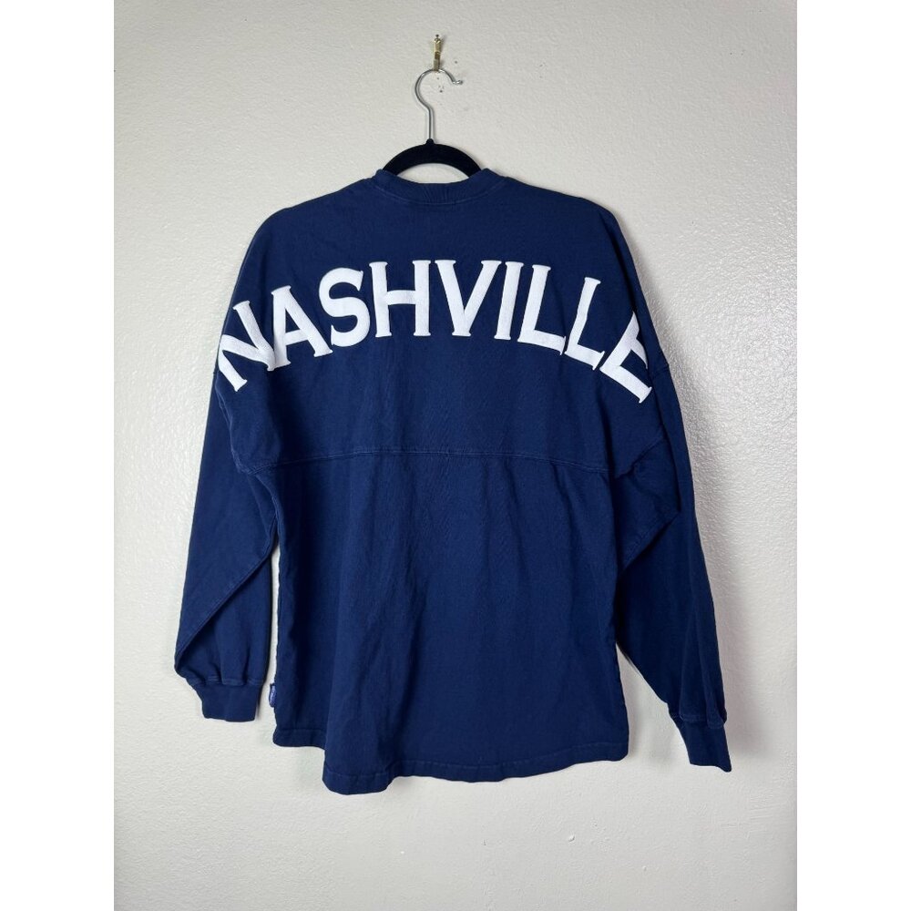 Spirit Jersey Nashville Long Sleeve Crewneck Sweatshirt Womens Small Blue Cotton